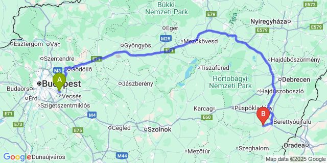 Map: Budapest Airport (BUD), Ferihegy, Liszt Ferenc to Bakonszeg