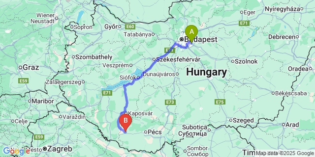 Map: Budapest Airport (BUD), Ferihegy, Liszt Ferenc to Basal