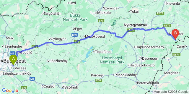 Map: Budapest Airport (BUD), Ferihegy, Liszt Ferenc to Bátorliget