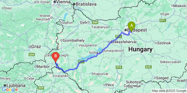 Map: Budapest Airport (BUD), Ferihegy, Liszt Ferenc to Bödeháza