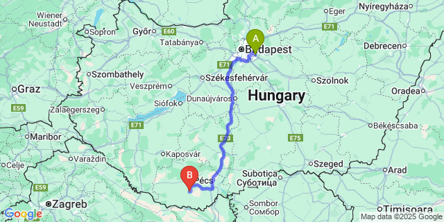 Map: Budapest Airport (BUD), Ferihegy, Liszt Ferenc to Bosta