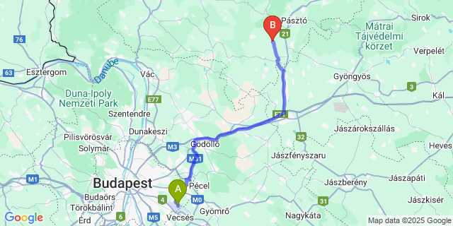 Map: Budapest Airport (BUD), Ferihegy, Liszt Ferenc to Csécse