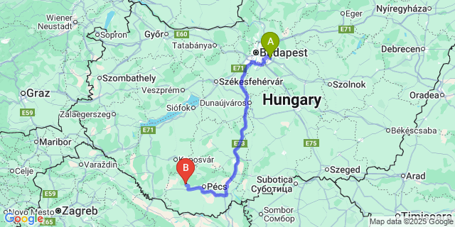 Map: Budapest Airport (BUD), Ferihegy, Liszt Ferenc to Dinnyeberki