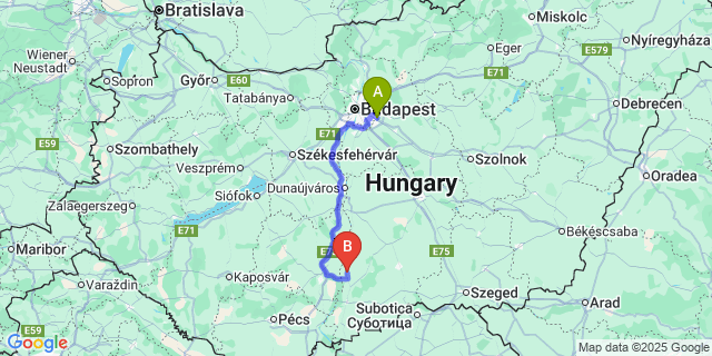Map: Budapest Airport (BUD), Ferihegy, Liszt Ferenc to Dusnok
