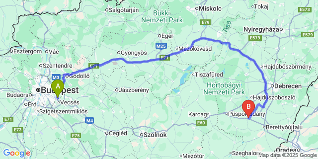 Map: Budapest Airport (BUD), Ferihegy, Liszt Ferenc to Földes