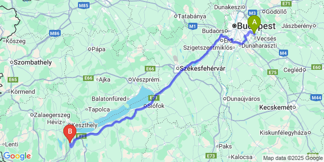 Map: Budapest Airport (BUD), Ferihegy, Liszt Ferenc to Főnyed