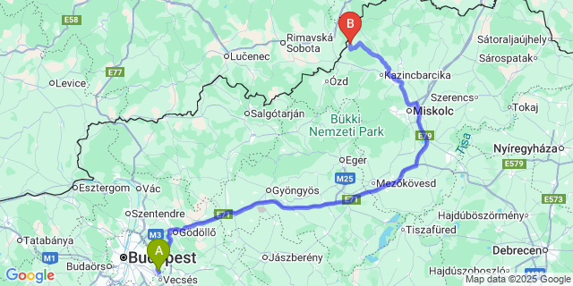 Map: Budapest Airport (BUD), Ferihegy, Liszt Ferenc to Gömörszőlős