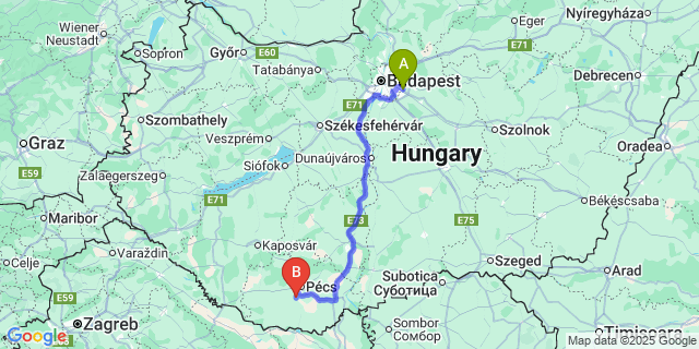 Map: Budapest Airport (BUD), Ferihegy, Liszt Ferenc to Gyód