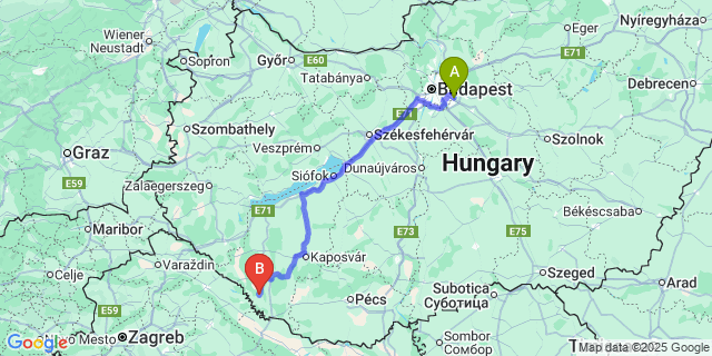 Map: Budapest Airport (BUD), Ferihegy, Liszt Ferenc to Háromfa