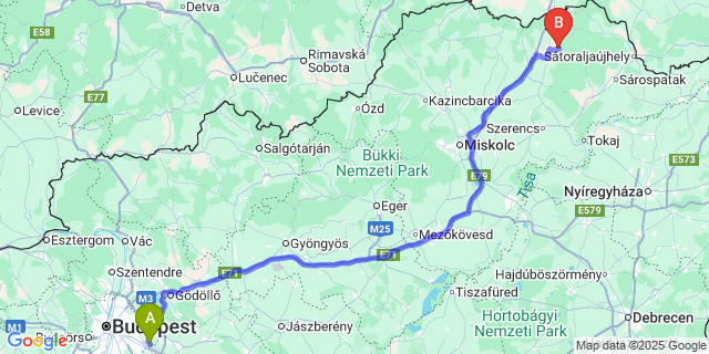 Map: Budapest Airport (BUD), Ferihegy, Liszt Ferenc to Hejce