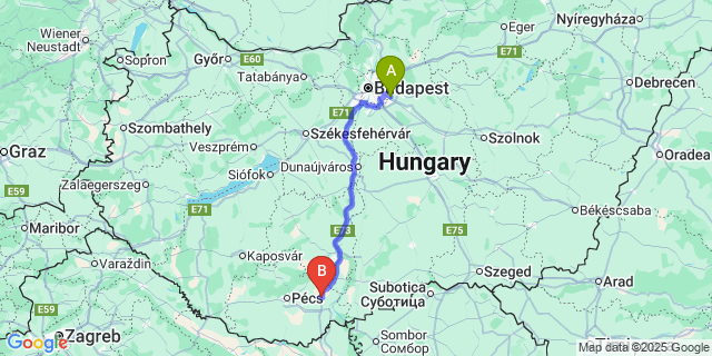 Map: Budapest Airport (BUD), Ferihegy, Liszt Ferenc to Himesháza
