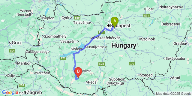Map: Budapest Airport (BUD), Ferihegy, Liszt Ferenc to Horváthertelend