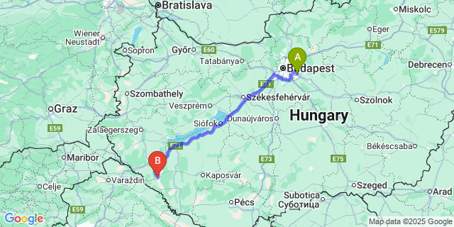 Map: Budapest Airport (BUD), Ferihegy, Liszt Ferenc to Iharos