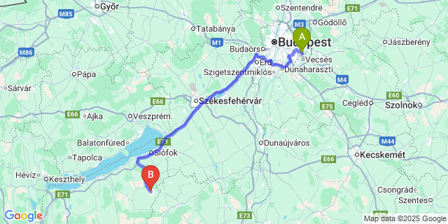 Map: Budapest Airport (BUD), Ferihegy, Liszt Ferenc to Kánya