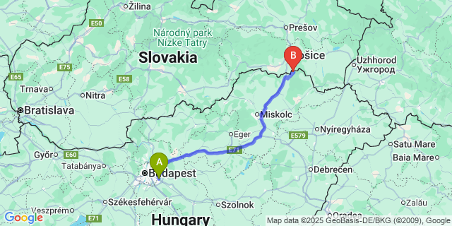 Map: Budapest Airport (BUD), Ferihegy, Liszt Ferenc to Kéked