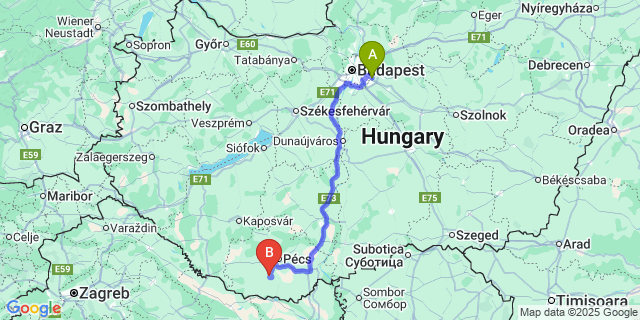 Map: Budapest Airport (BUD), Ferihegy, Liszt Ferenc to Kisdér