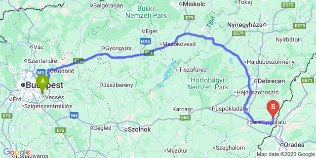 Map: Budapest Airport (BUD), Ferihegy, Liszt Ferenc to Kismarja