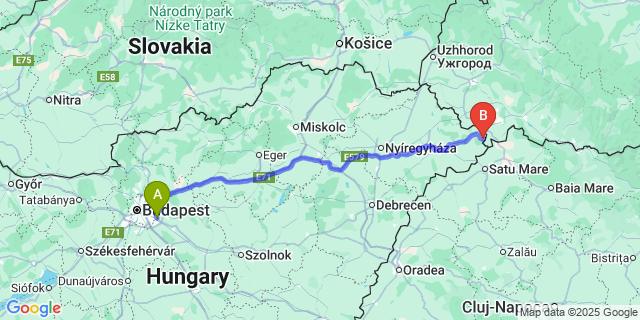 Map: Budapest Airport (BUD), Ferihegy, Liszt Ferenc to Kispalád