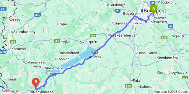 Map: Budapest Airport (BUD), Ferihegy, Liszt Ferenc to Kisrécse