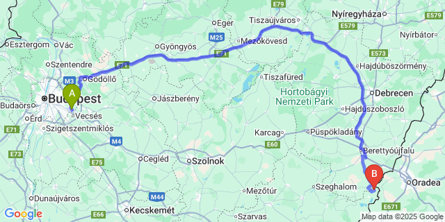 Map: Budapest Airport (BUD), Ferihegy, Liszt Ferenc to Körösnagyharsány