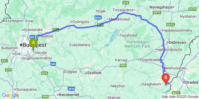 Map: Budapest Airport (BUD), Ferihegy, Liszt Ferenc to Körösszakál