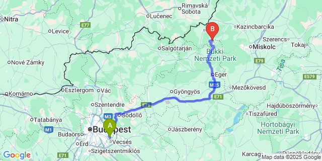 Map: Budapest Airport (BUD), Ferihegy, Liszt Ferenc to Lénárddaróc