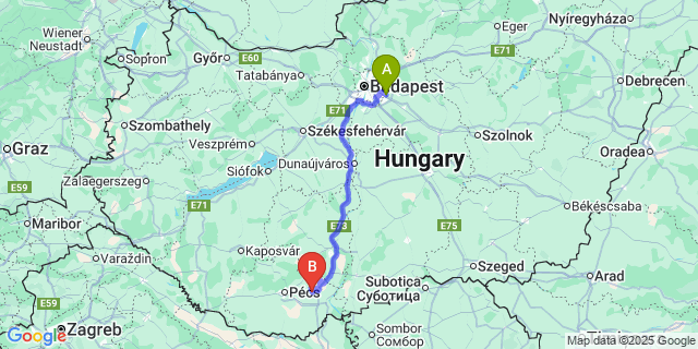 Map: Budapest Airport (BUD), Ferihegy, Liszt Ferenc to Maráza