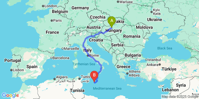 Map: Budapest Airport (BUD), Ferihegy, Liszt Ferenc to Marfa