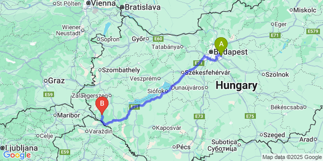 Map: Budapest Airport (BUD), Ferihegy, Liszt Ferenc to Maróc