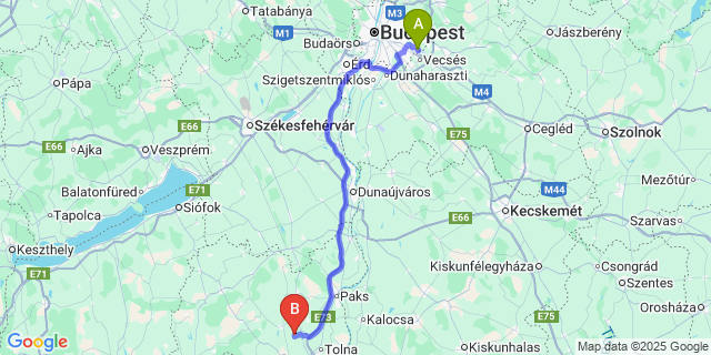 Map: Budapest Airport (BUD), Ferihegy, Liszt Ferenc to Medina