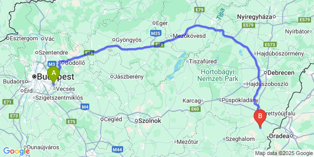 Map: Budapest Airport (BUD), Ferihegy, Liszt Ferenc to Mezősas