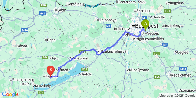Map: Budapest Airport (BUD), Ferihegy, Liszt Ferenc to Mindszentkálla
