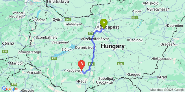 Map: Budapest Airport (BUD), Ferihegy, Liszt Ferenc to Mucsfa