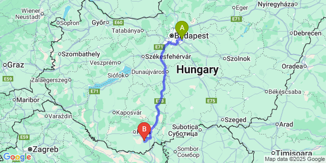 Map: Budapest Airport (BUD), Ferihegy, Liszt Ferenc to Nagybudmér