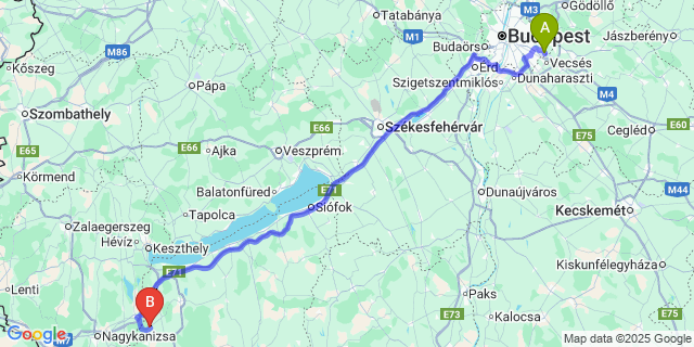 Map: Budapest Airport (BUD), Ferihegy, Liszt Ferenc to Nemesvid