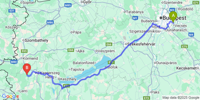 Map: Budapest Airport (BUD), Ferihegy, Liszt Ferenc to Németfalu
