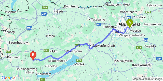 Map: Budapest Airport (BUD), Ferihegy, Liszt Ferenc to Óhíd
