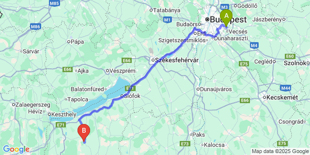 Map: Budapest Airport (BUD), Ferihegy, Liszt Ferenc to Pamuk