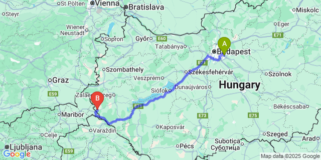 Map: Budapest Airport (BUD), Ferihegy, Liszt Ferenc to Rédics