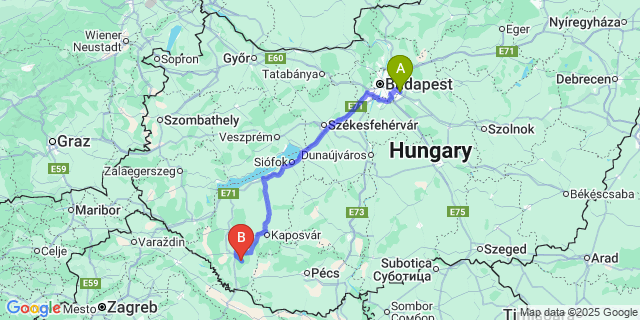 Map: Budapest Airport (BUD), Ferihegy, Liszt Ferenc to Rinyabesenyő