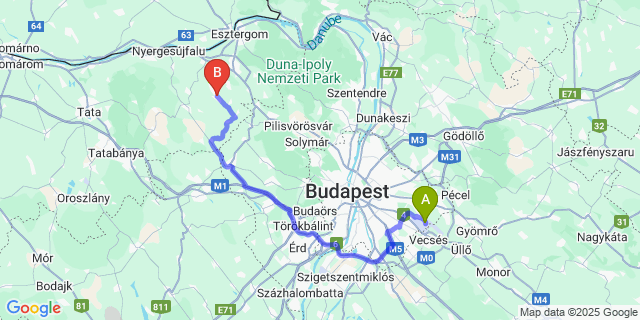 Map: Budapest Airport (BUD), Ferihegy, Liszt Ferenc to Sárisáp