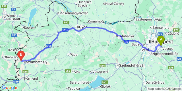Map: Budapest Airport (BUD), Ferihegy, Liszt Ferenc to Sé