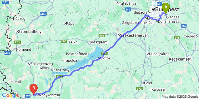 Map: Budapest Airport (BUD), Ferihegy, Liszt Ferenc to Sormás