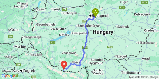 Map: Budapest Airport (BUD), Ferihegy, Liszt Ferenc to Sósvertike