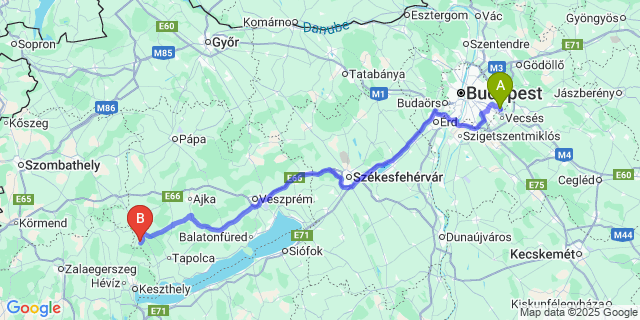 Map: Budapest Airport (BUD), Ferihegy, Liszt Ferenc to Sümegprága