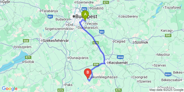 Map: Budapest Airport (BUD), Ferihegy, Liszt Ferenc to Tabdi