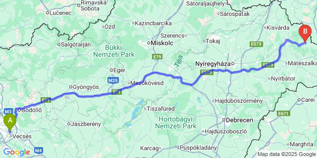 Map: Budapest Airport (BUD), Ferihegy, Liszt Ferenc to Tarpa