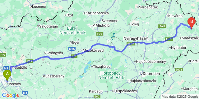 Map: Budapest Airport (BUD), Ferihegy, Liszt Ferenc to Tivadar