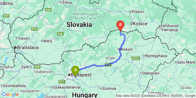 Map: Budapest Airport (BUD), Ferihegy, Liszt Ferenc to Tornaszentjakab