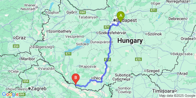 Map: Budapest Airport (BUD), Ferihegy, Liszt Ferenc to Tótújfalu